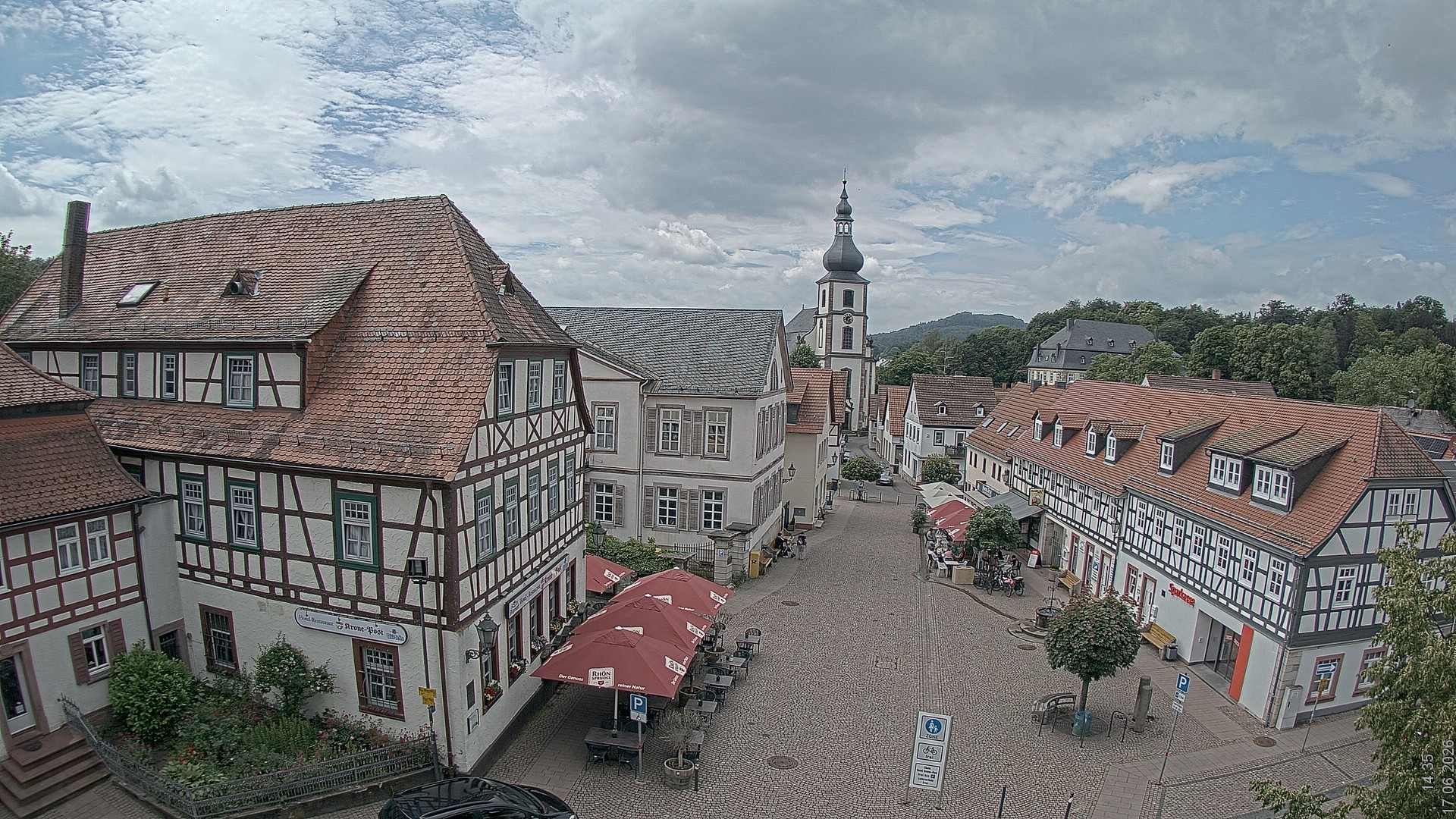 Archiv Foto Webcam Blick auf den Marktplatz von Gersfeld