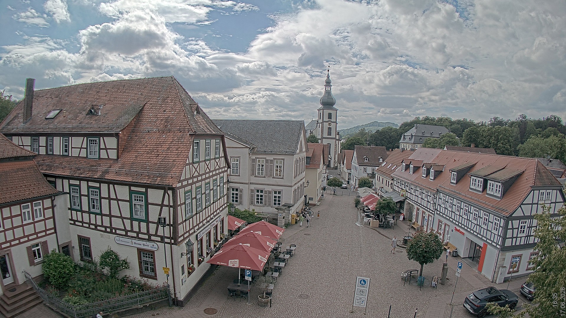 Archiv Foto Webcam Blick auf den Marktplatz von Gersfeld