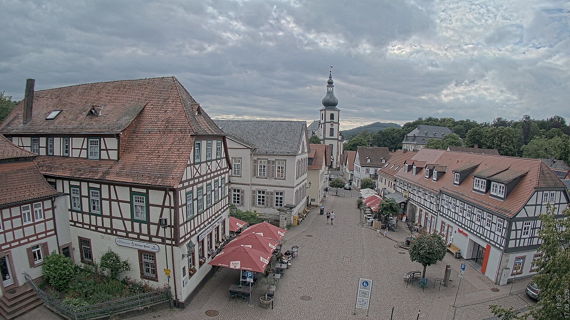 Archiv Foto Webcam Blick auf den Marktplatz von Gersfeld