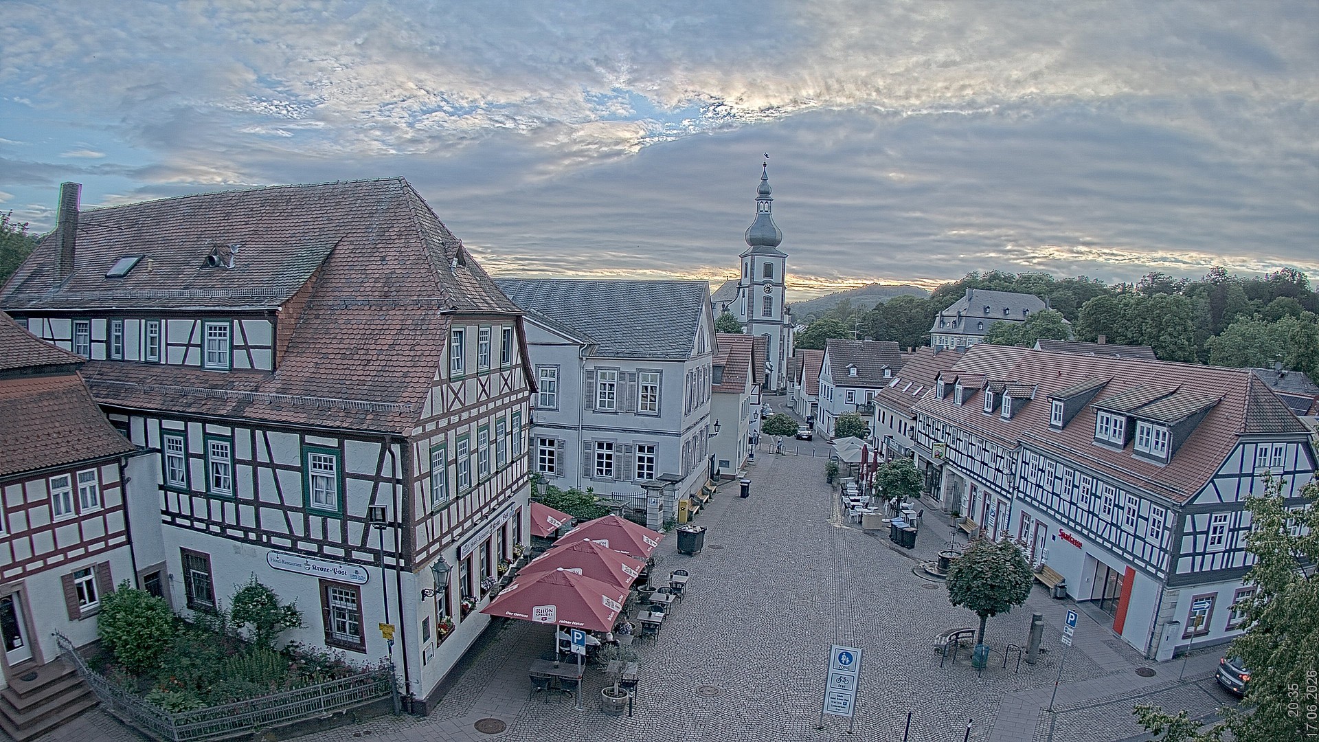 Archiv Foto Webcam Blick auf den Marktplatz von Gersfeld