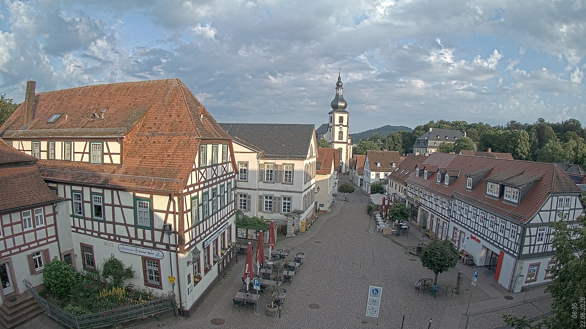Archiv Foto Webcam Blick auf den Marktplatz von Gersfeld