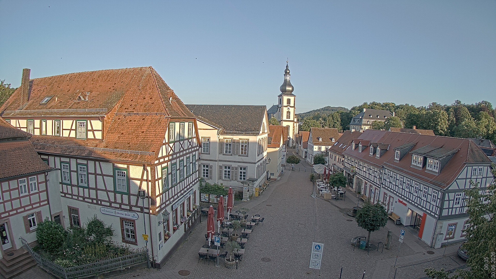 Archiv Foto Webcam Blick auf den Marktplatz von Gersfeld