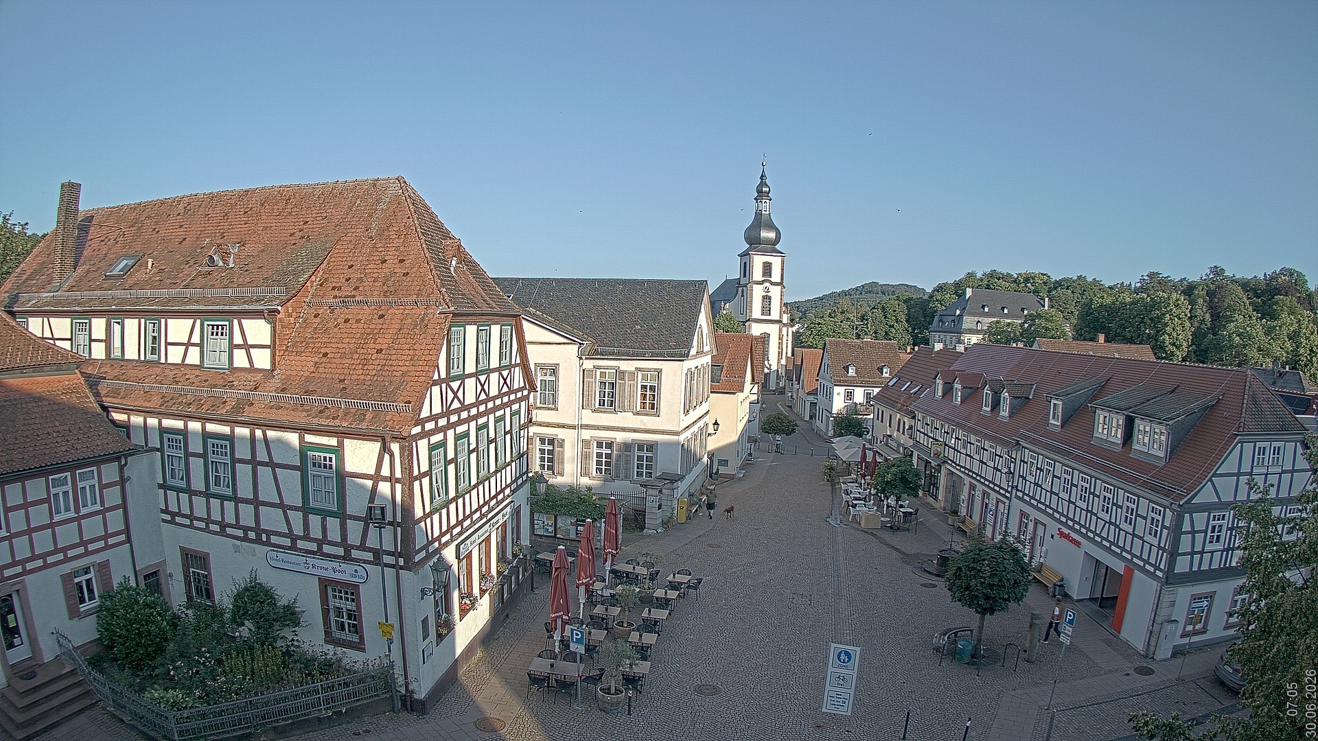 Archiv Foto Webcam Blick auf den Marktplatz von Gersfeld