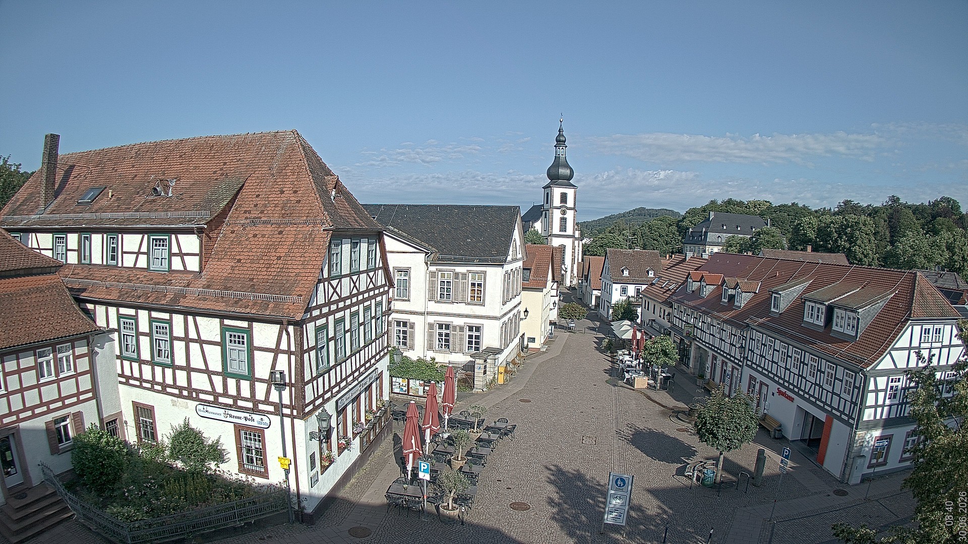 Archiv Foto Webcam Blick auf den Marktplatz von Gersfeld