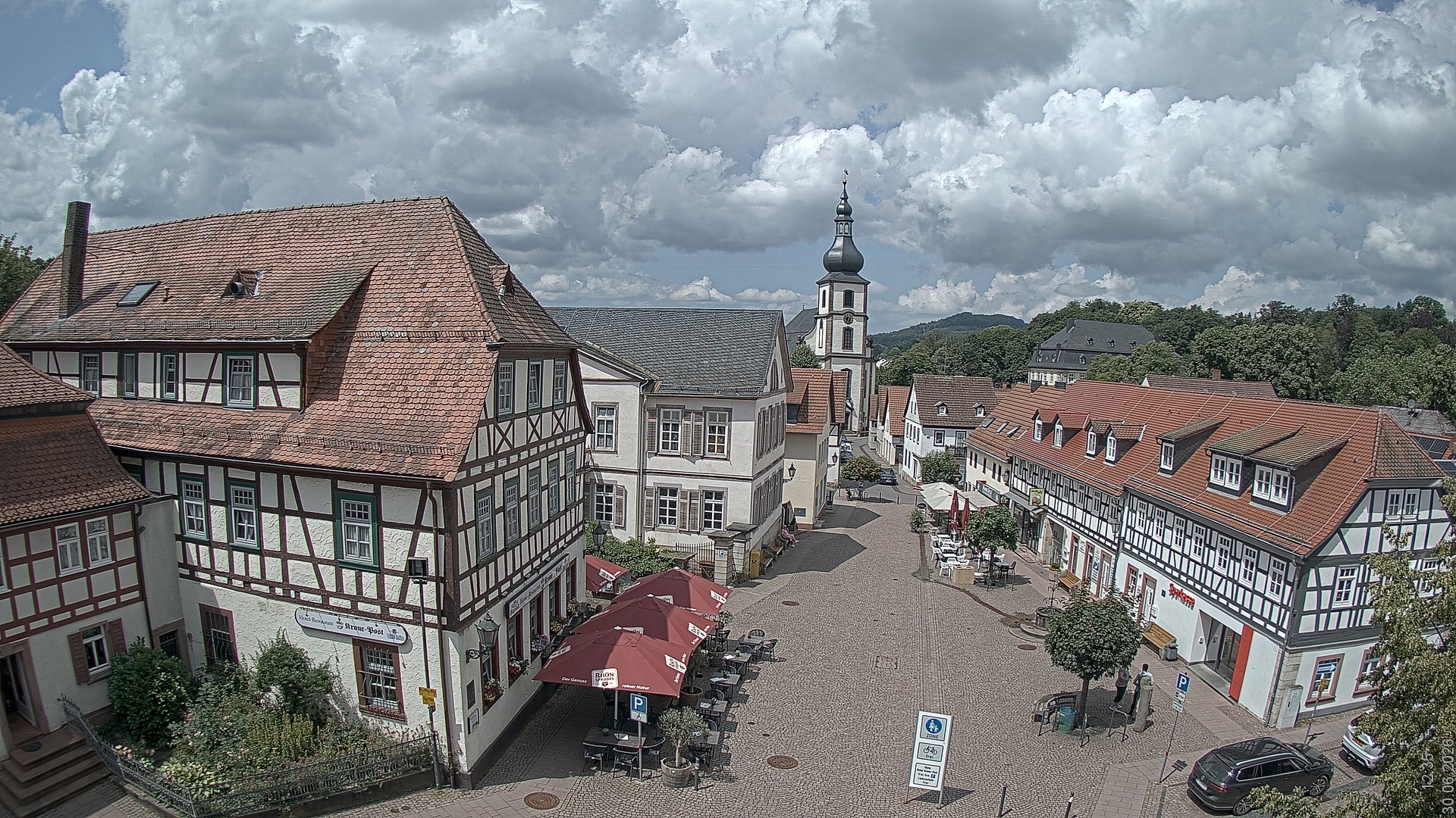 Archiv Foto Webcam Blick auf den Marktplatz von Gersfeld