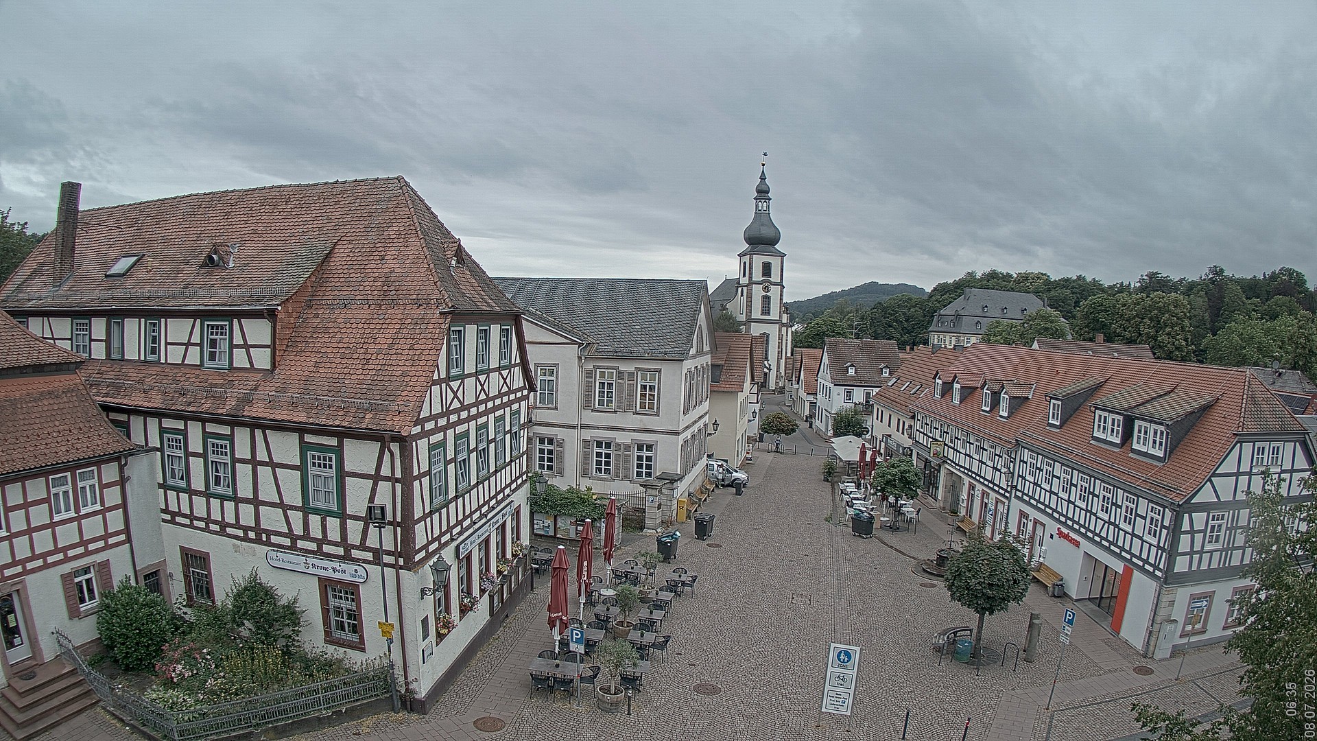 Archiv Foto Webcam Blick auf den Marktplatz von Gersfeld
