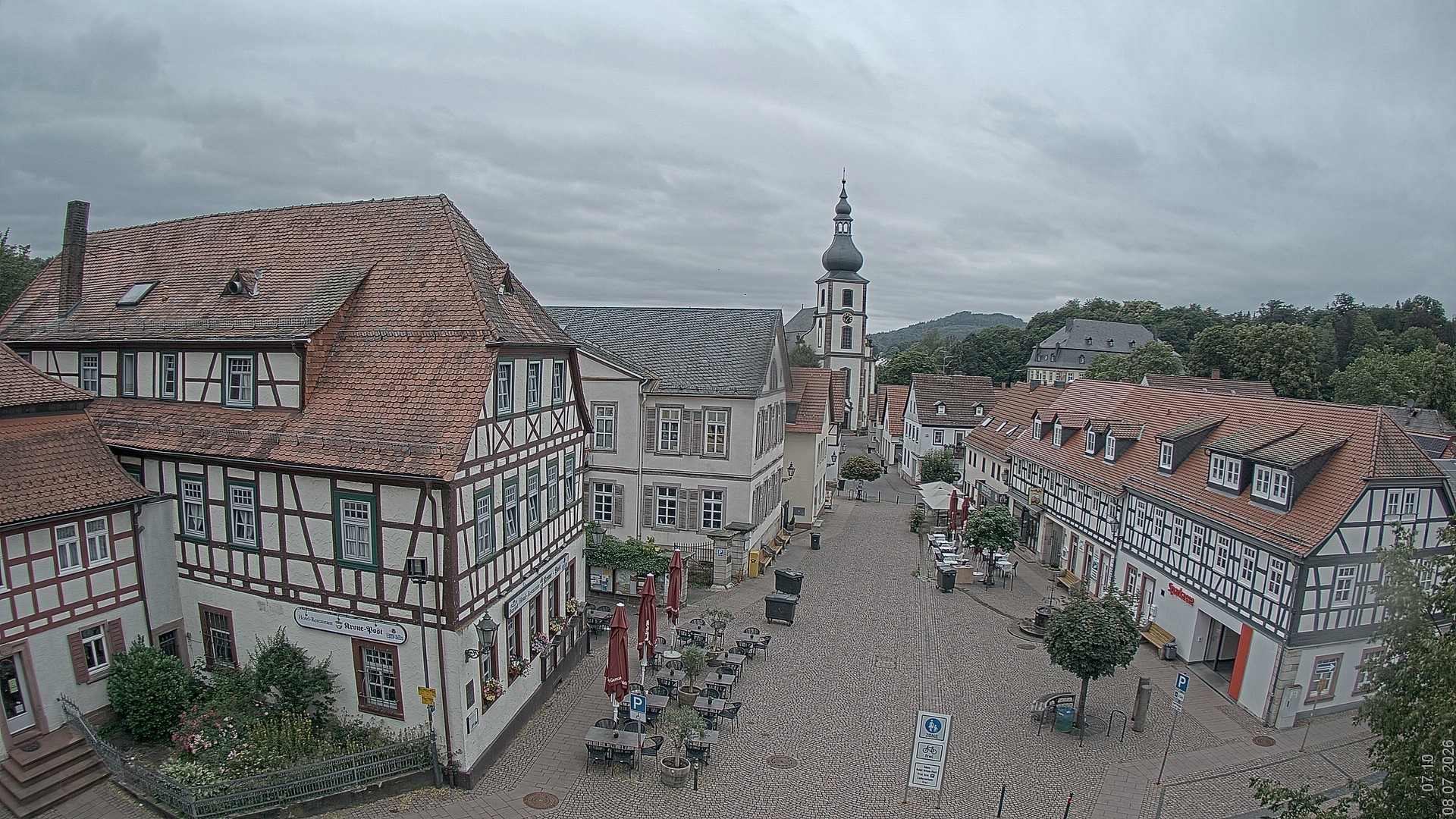 Archived image Webcam Gersfeld - Town Square