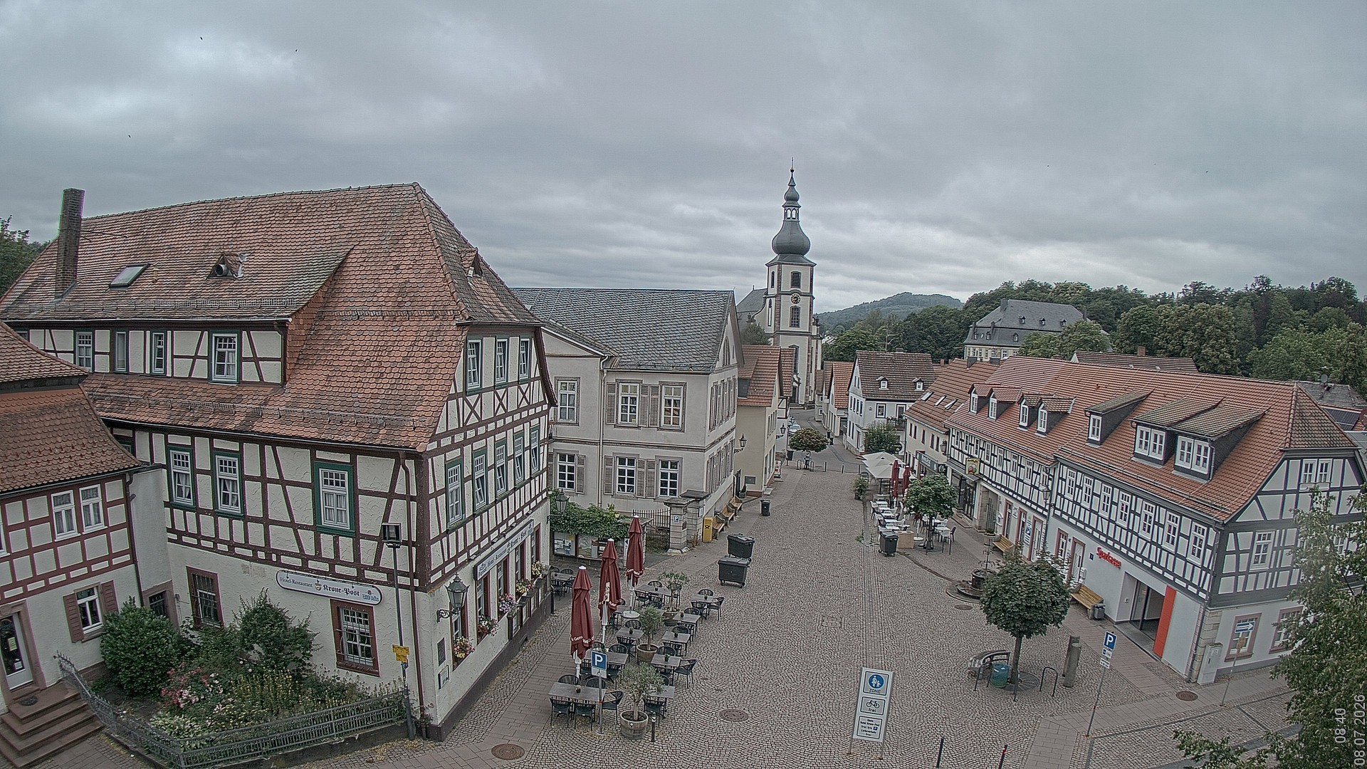 Archived image Webcam Gersfeld - Town Square