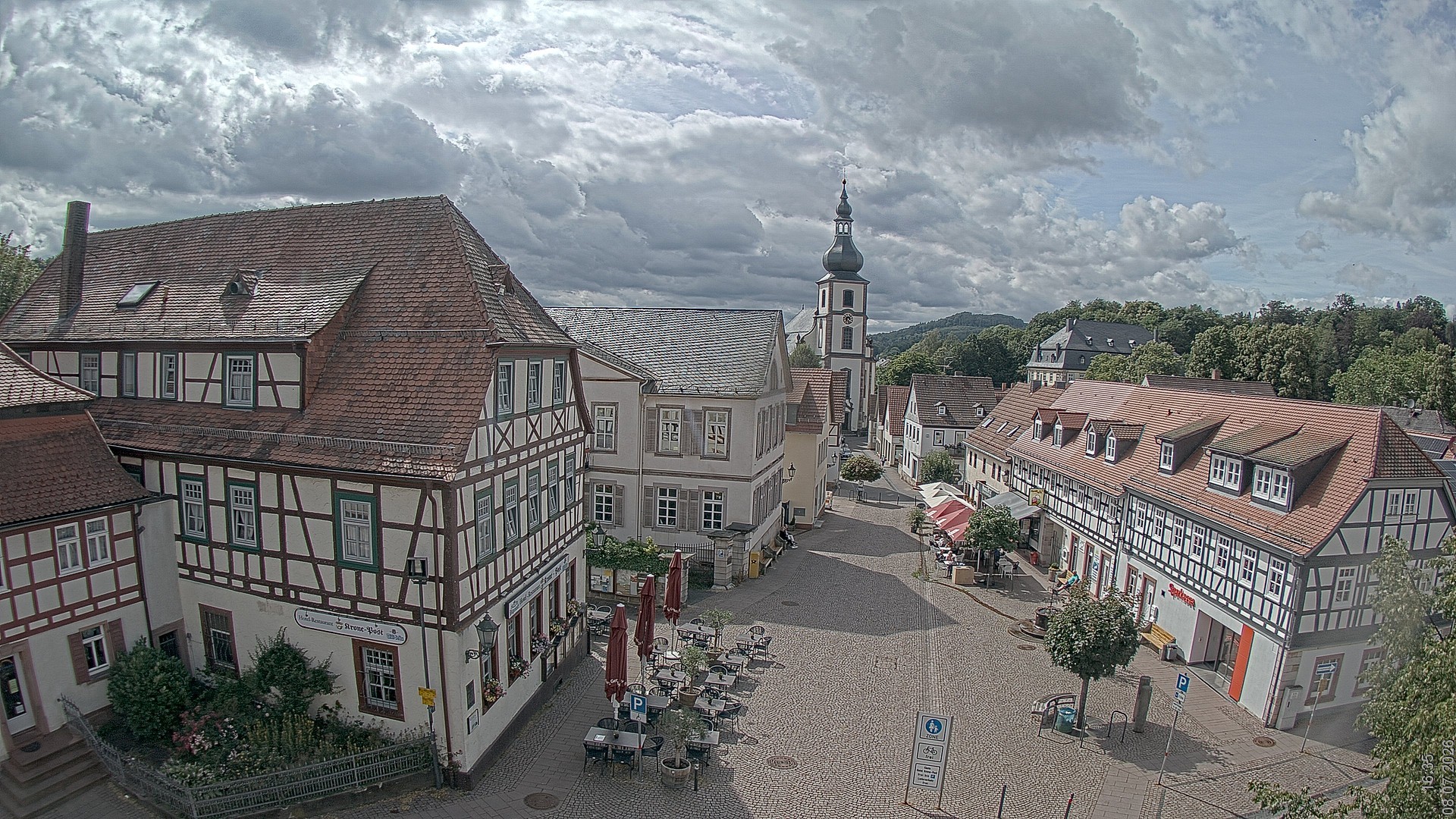 Archived image Webcam Gersfeld - Town Square