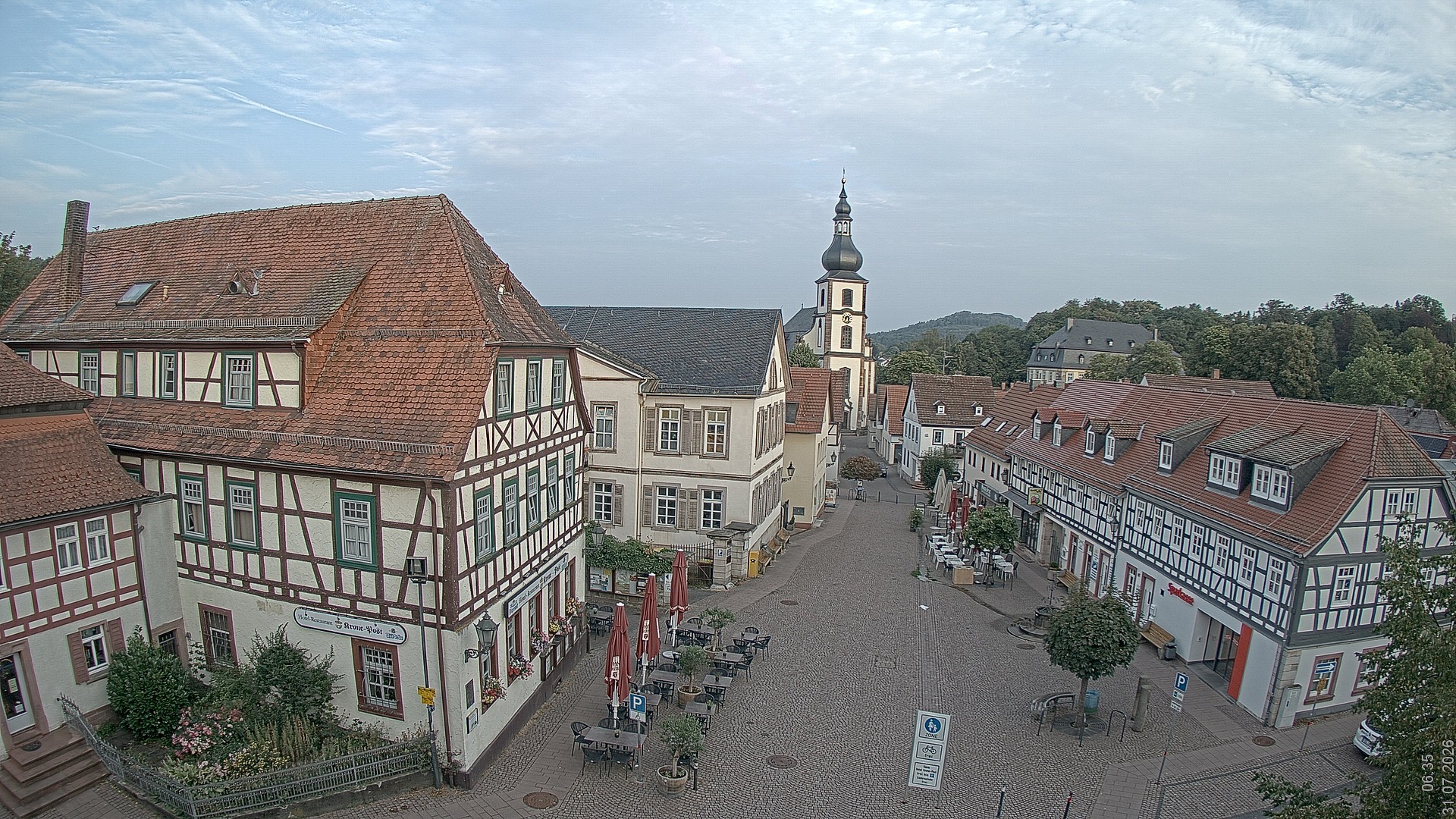 Archived image Webcam Gersfeld - Town Square