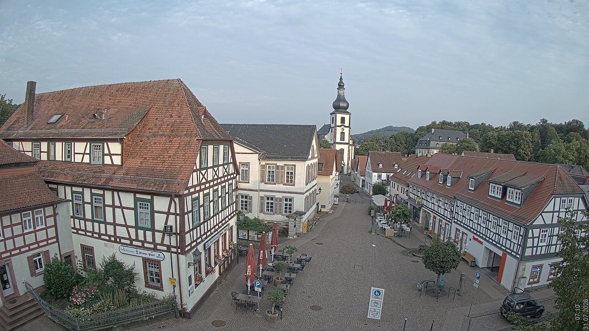 Archived image Webcam Gersfeld - Town Square