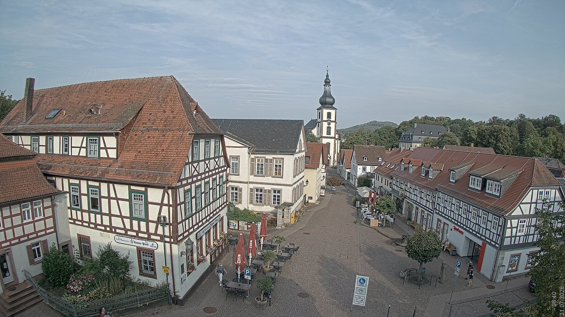 Archived image Webcam Gersfeld - Town Square