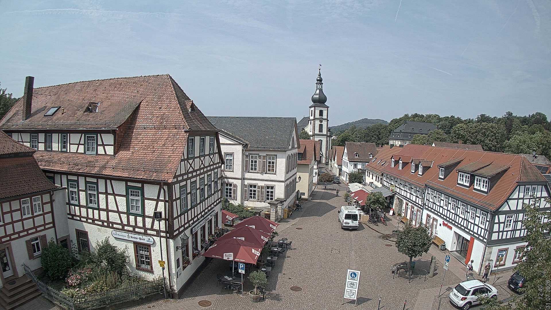 Archived image Webcam Gersfeld - Town Square