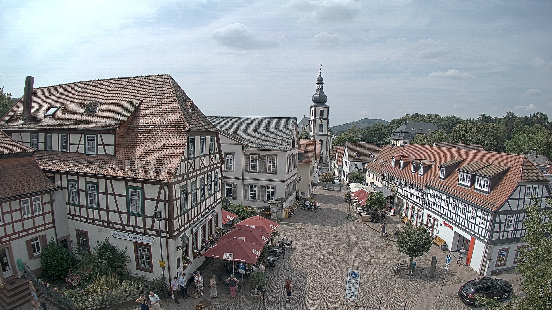 Archived image Webcam Gersfeld - Town Square