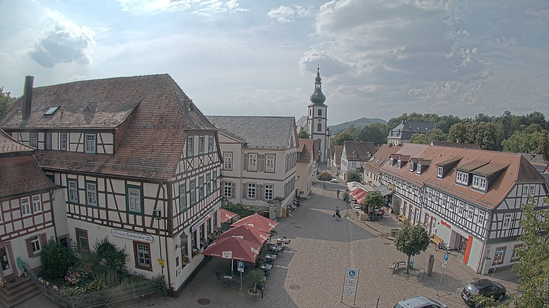 Archived image Webcam Gersfeld - Town Square