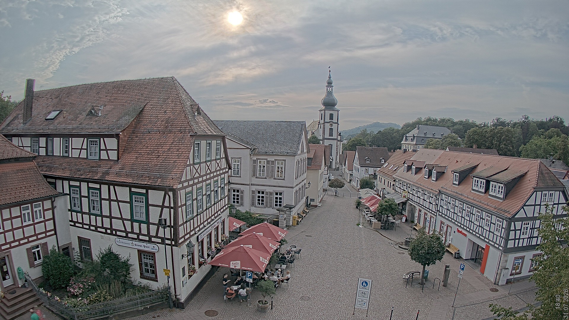 Archived image Webcam Gersfeld - Town Square