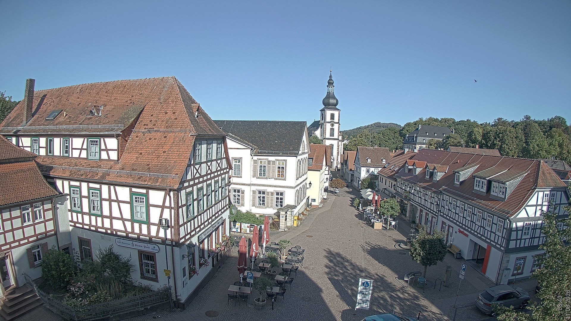 Archiv Foto Webcam Blick auf den Marktplatz von Gersfeld