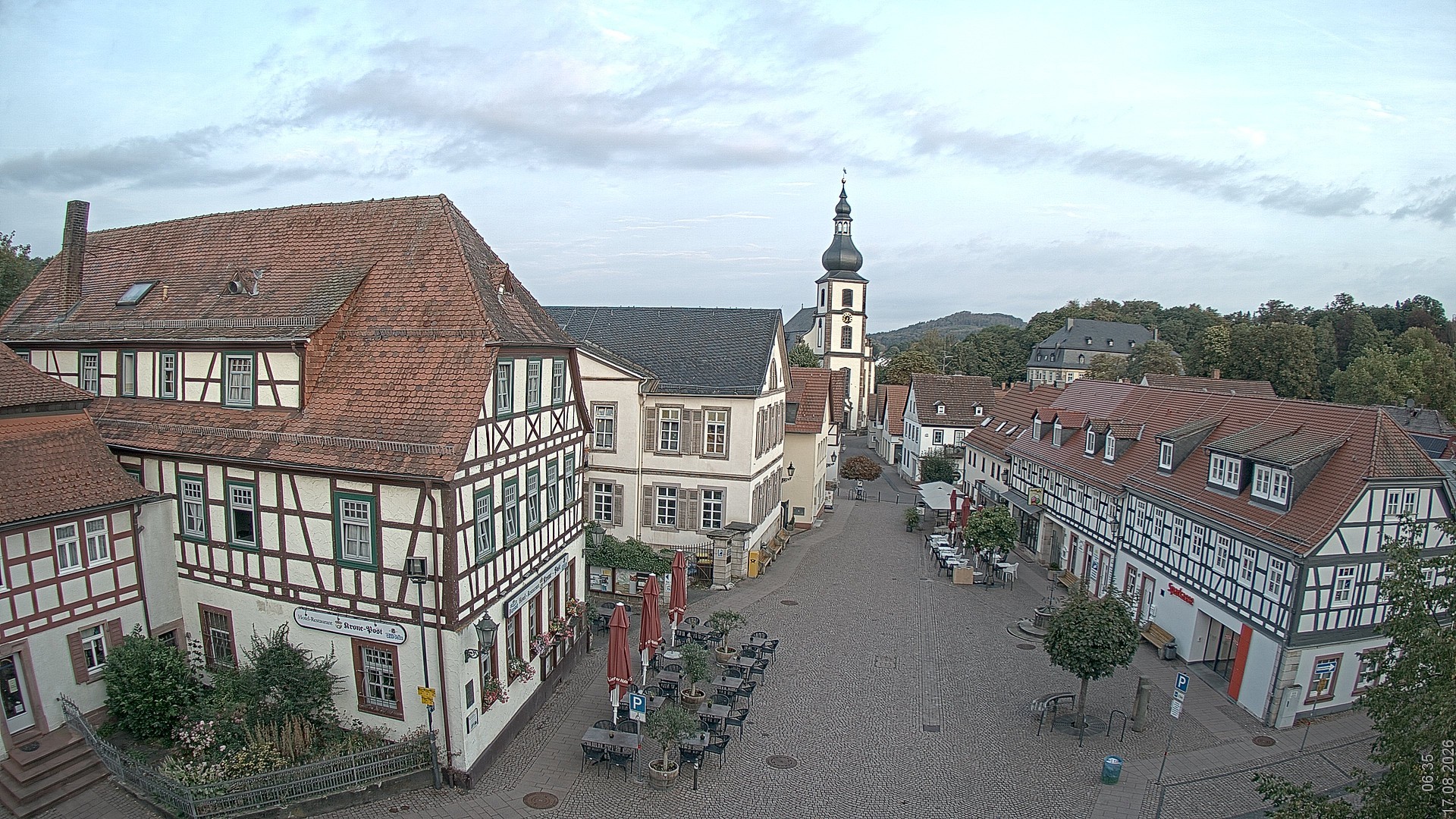 Archiv Foto Webcam Blick auf den Marktplatz von Gersfeld