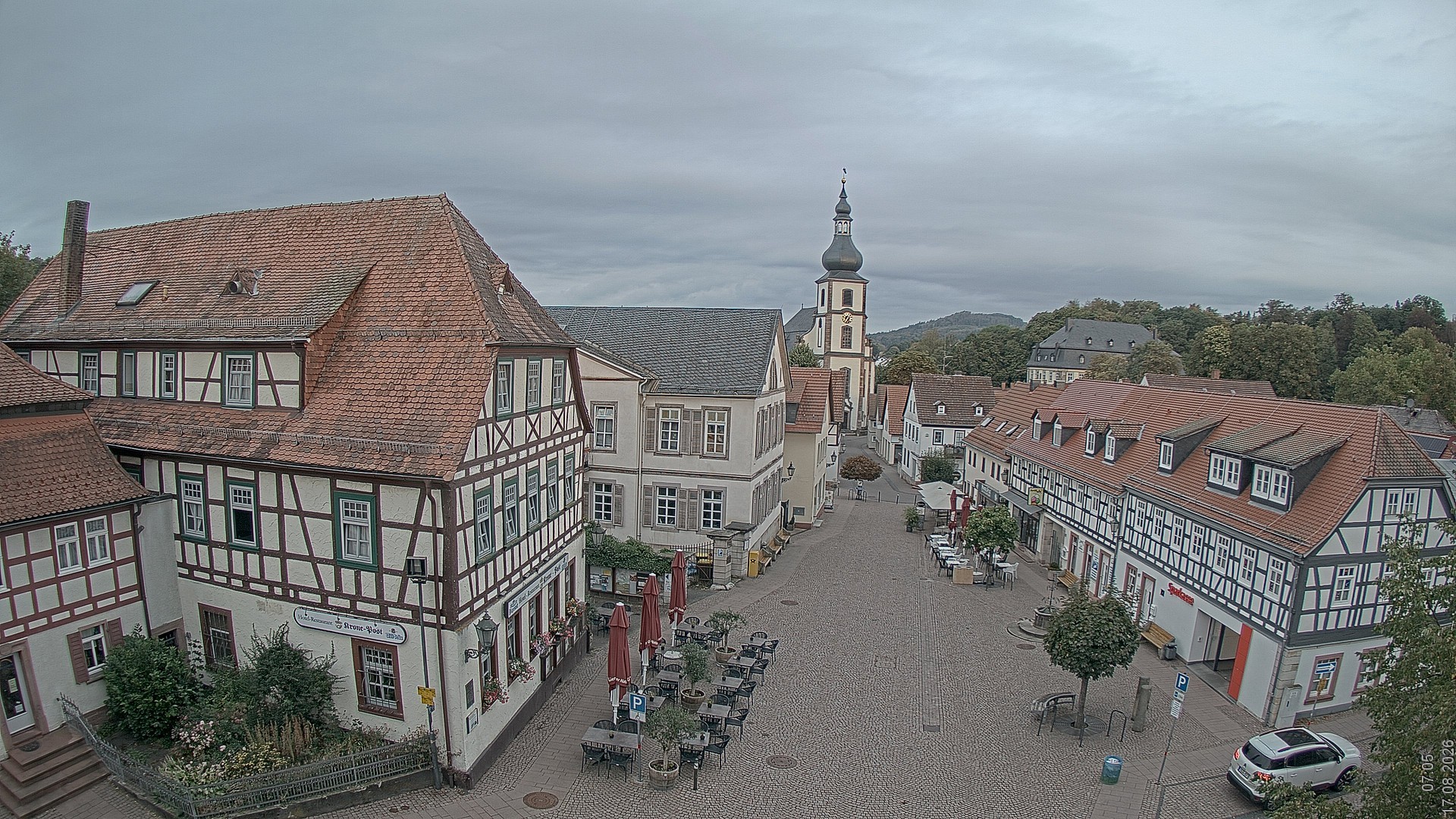 Archiv Foto Webcam Blick auf den Marktplatz von Gersfeld