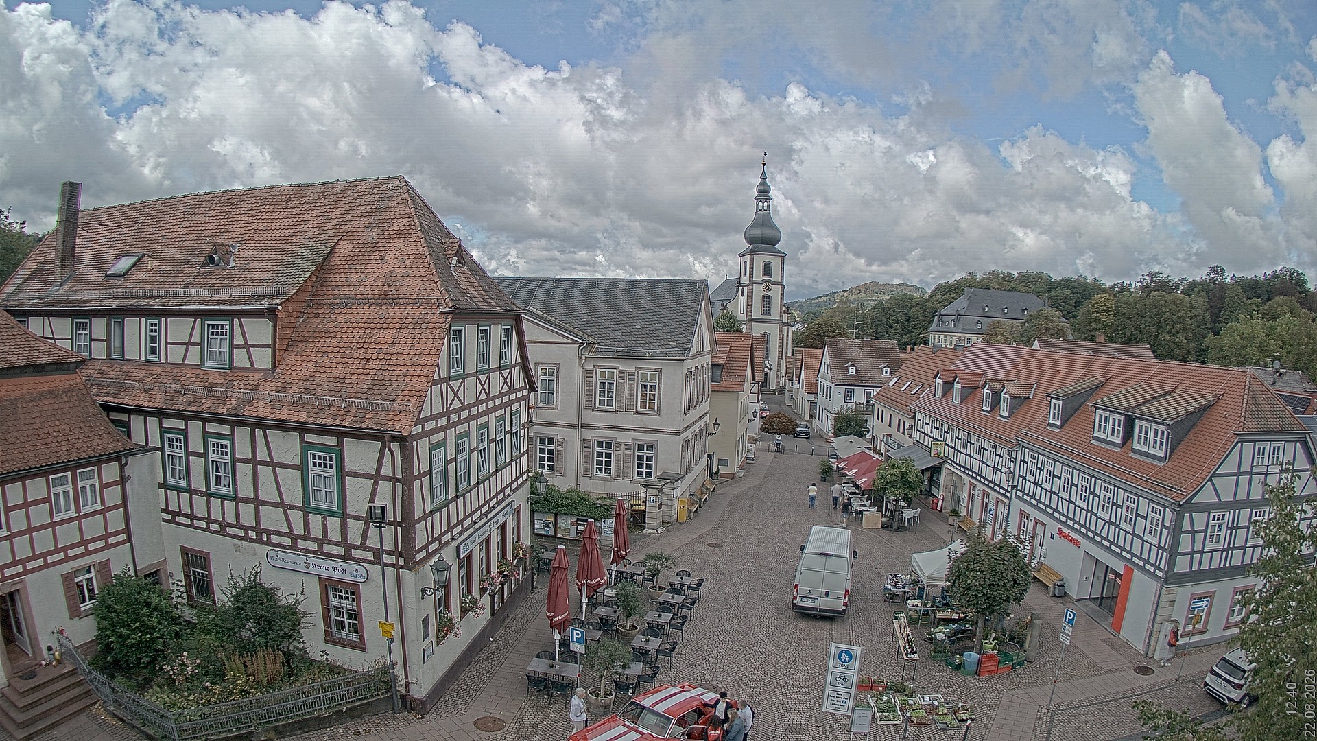 Archived image Webcam Gersfeld - Town Square