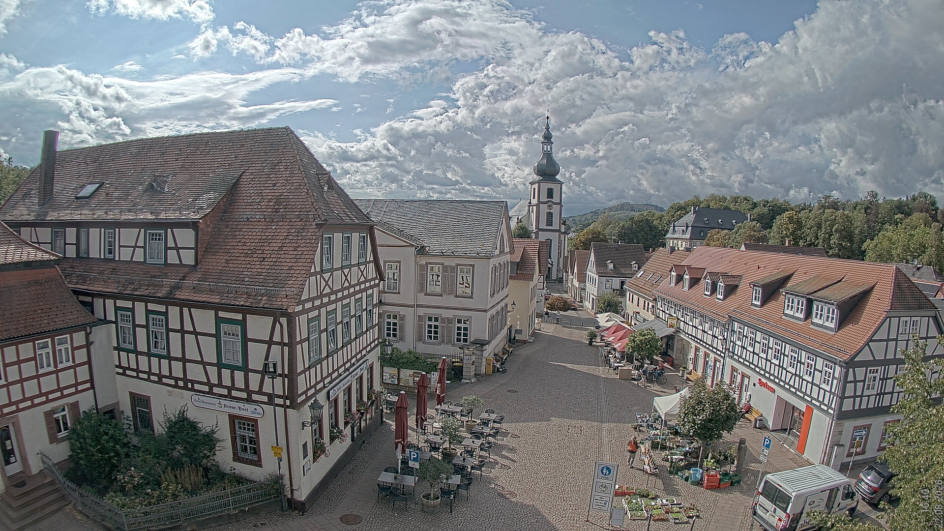 Archived image Webcam Gersfeld - Town Square