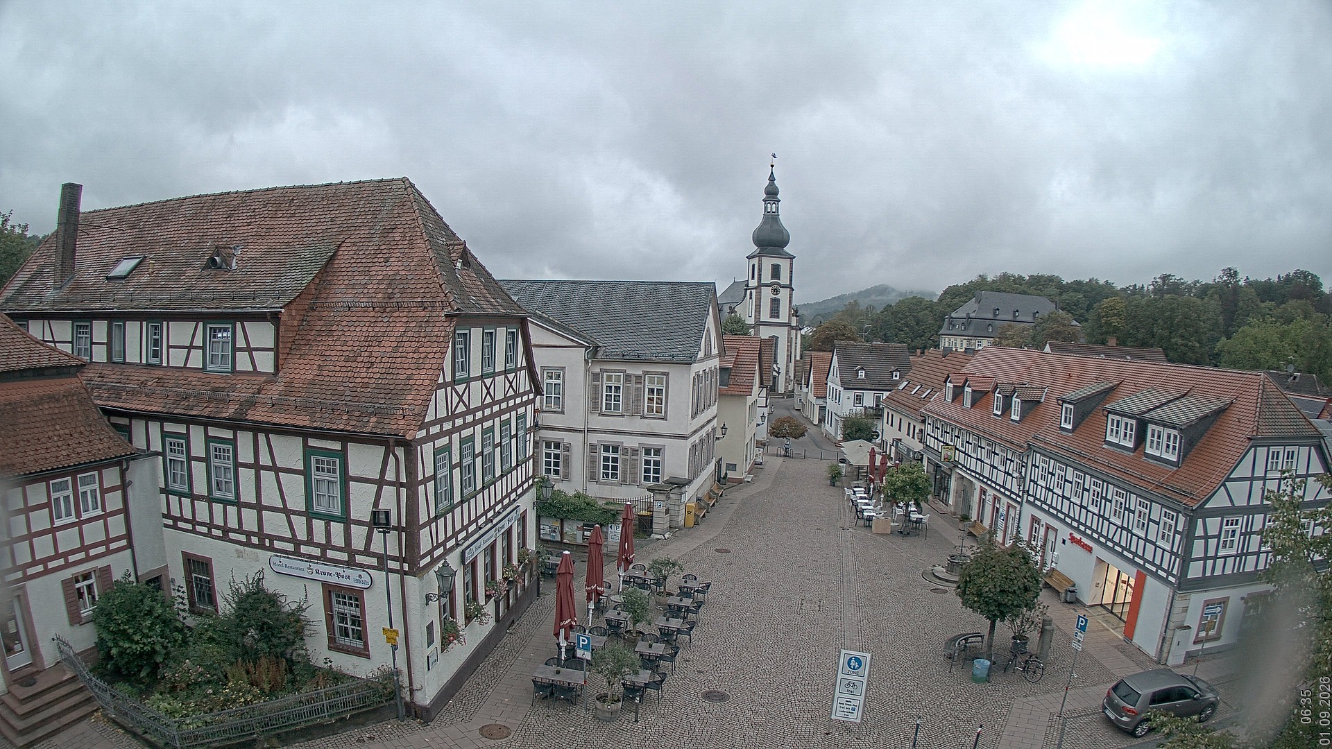 Archiv Foto Webcam Blick auf den Marktplatz von Gersfeld