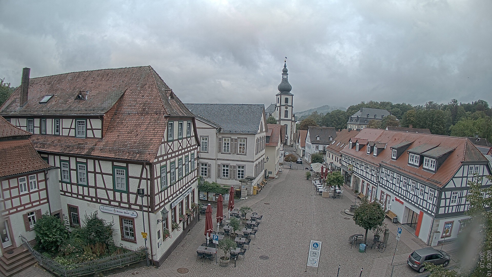 Archiv Foto Webcam Blick auf den Marktplatz von Gersfeld