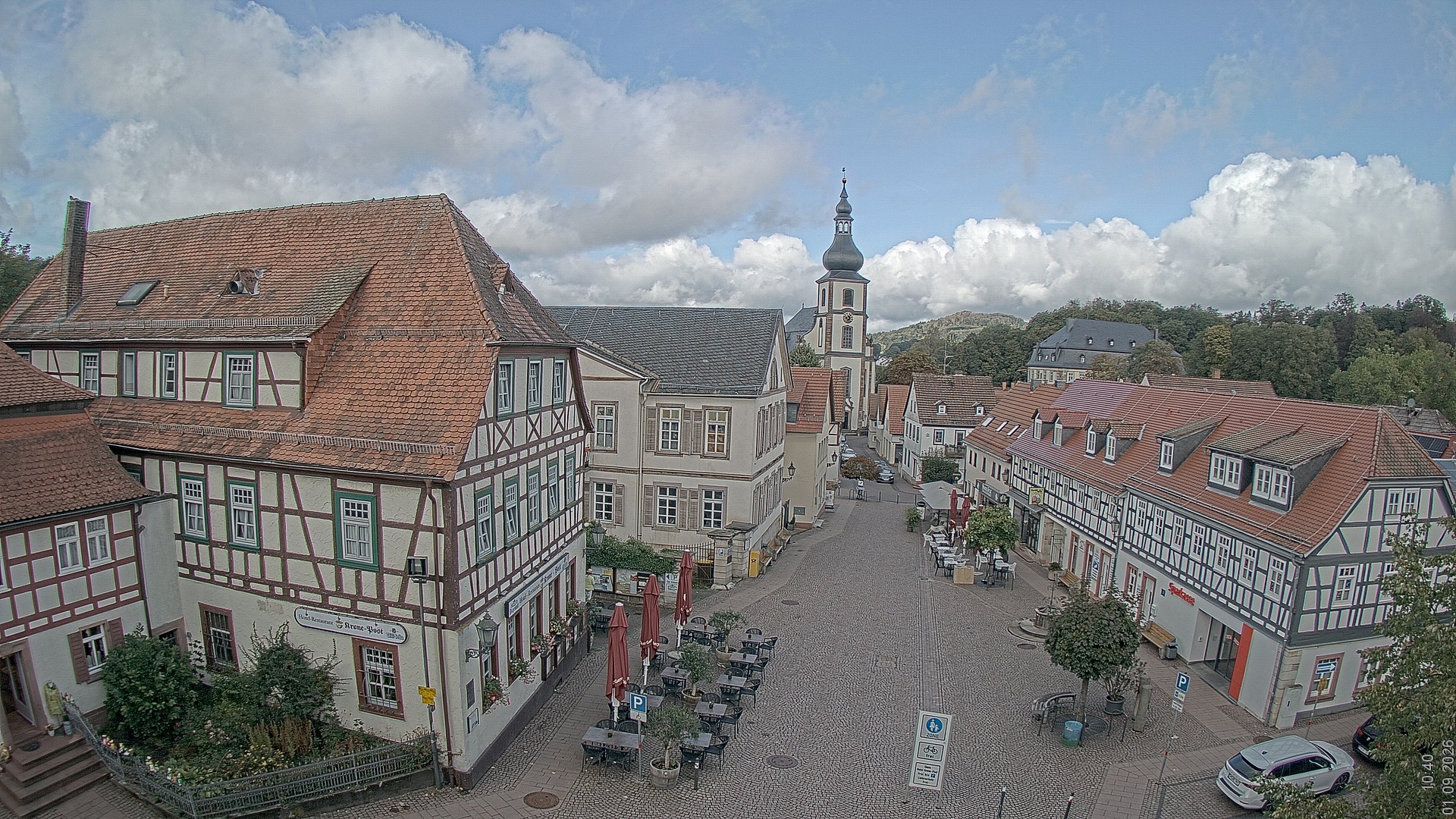 Archiv Foto Webcam Blick auf den Marktplatz von Gersfeld