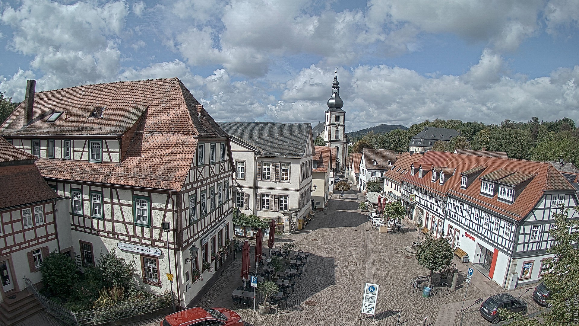 Archiv Foto Webcam Blick auf den Marktplatz von Gersfeld