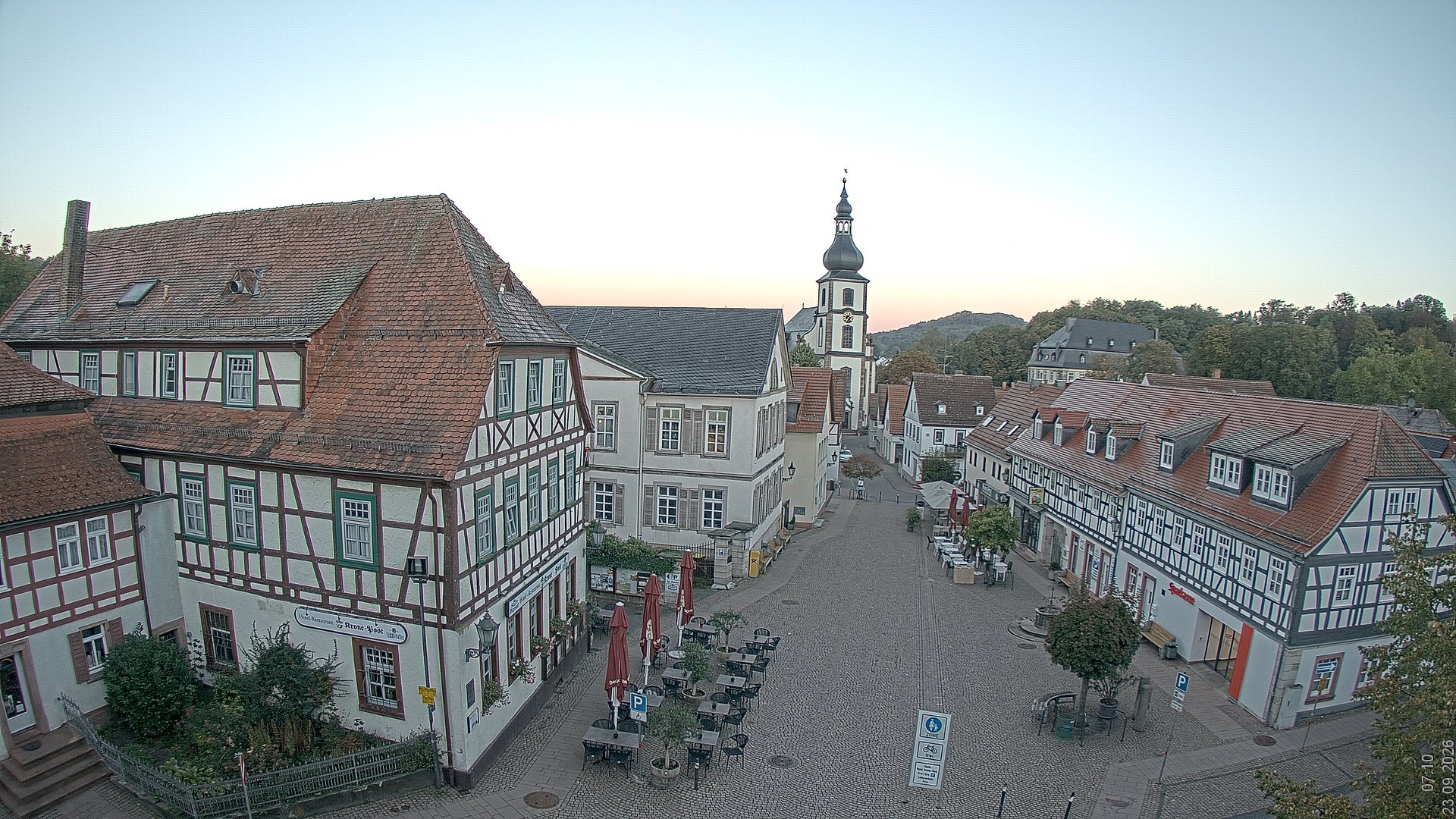 Archiv Foto Webcam Blick auf den Marktplatz von Gersfeld