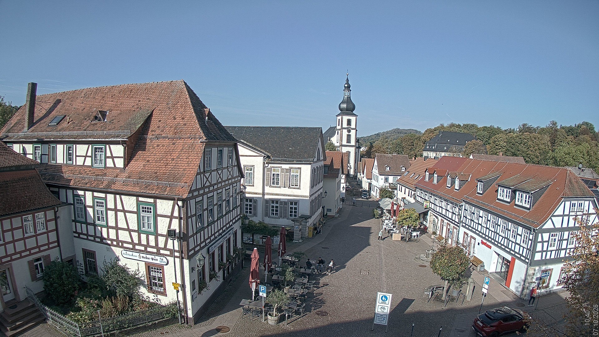 Archived image Webcam Gersfeld - Town Square