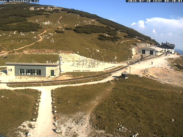 Archiv Foto Webcam Endstation Zahnradbahn Hochschneeberg