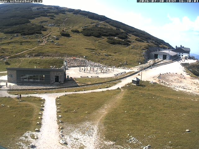 Archiv Foto Webcam Endstation Zahnradbahn Hochschneeberg