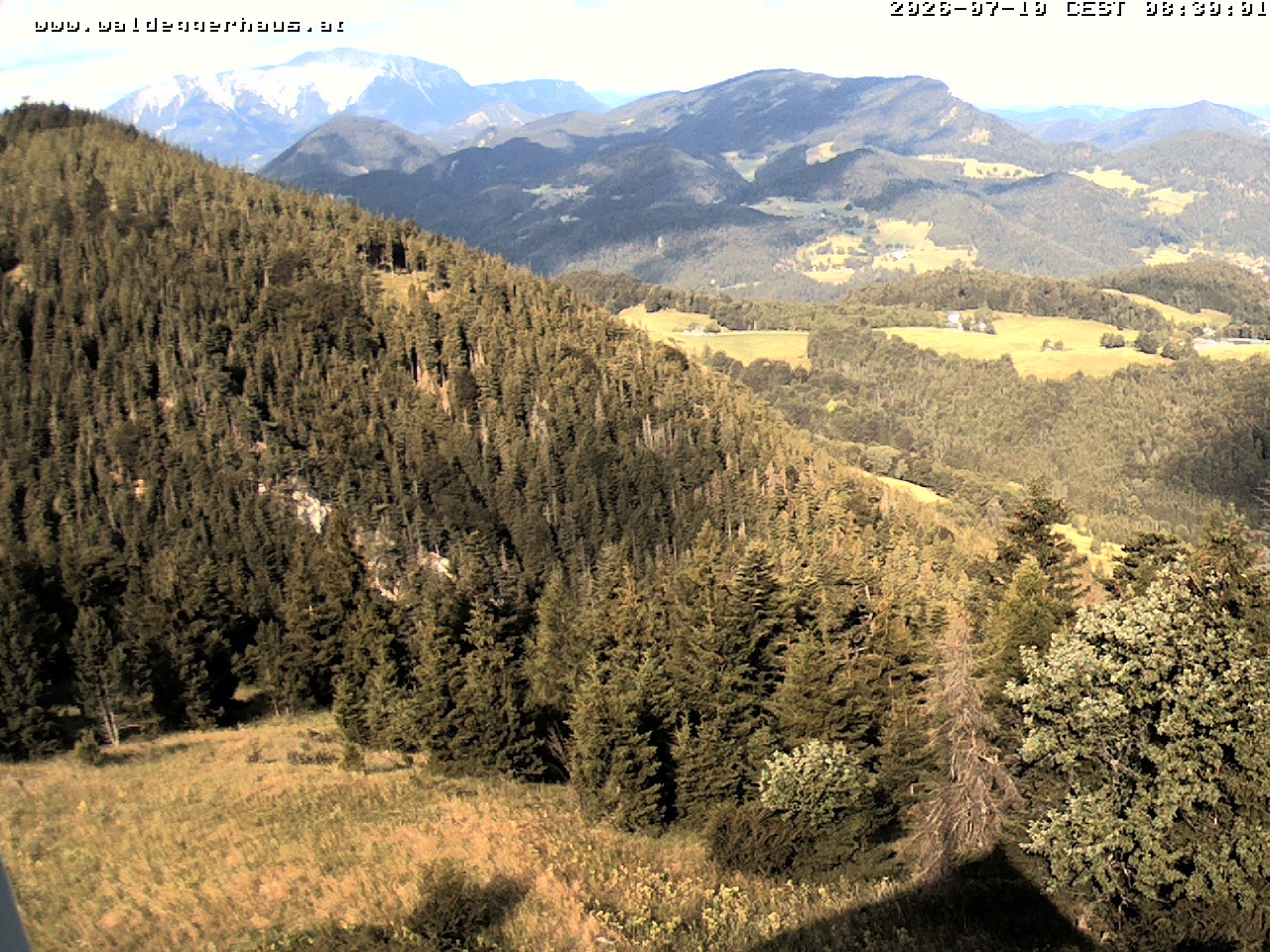 Archived image Webcam Restaurant Waldeggerhaus "Hohe Wand"