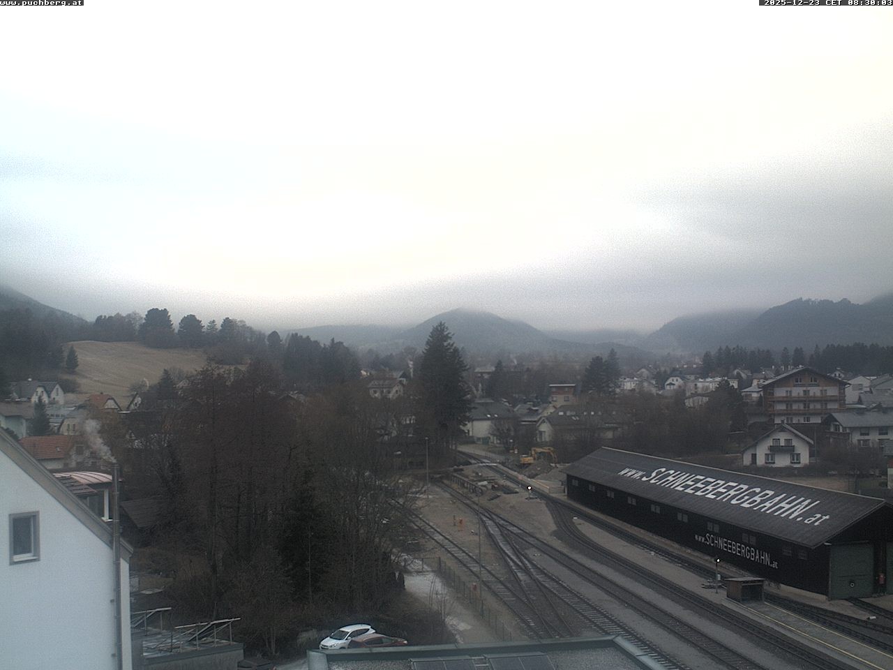 Archiv Foto Webcam Bahnhof in Puchberg am Schneeberg and Schneeberg Panorama