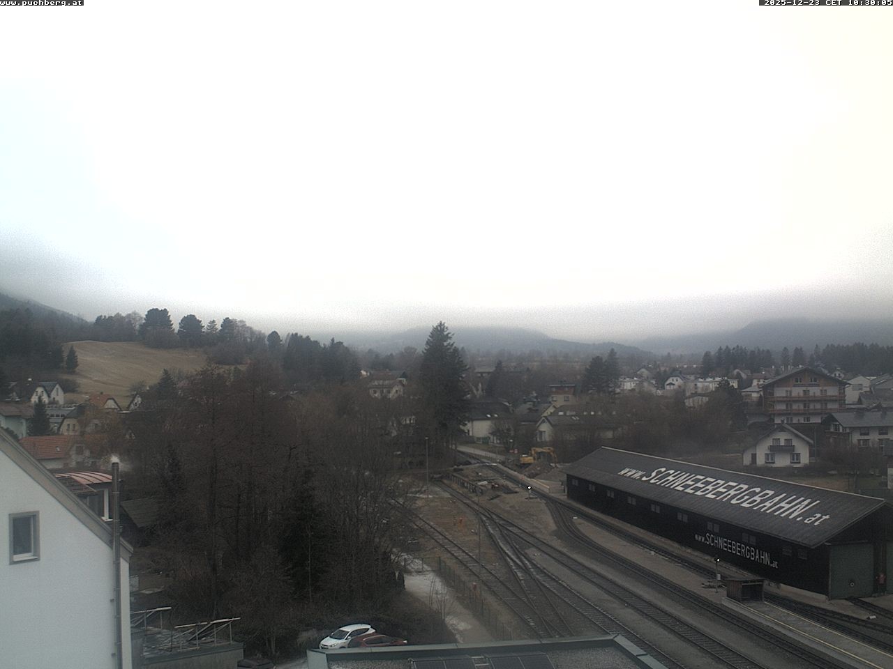 Archiv Foto Webcam Bahnhof in Puchberg am Schneeberg and Schneeberg Panorama