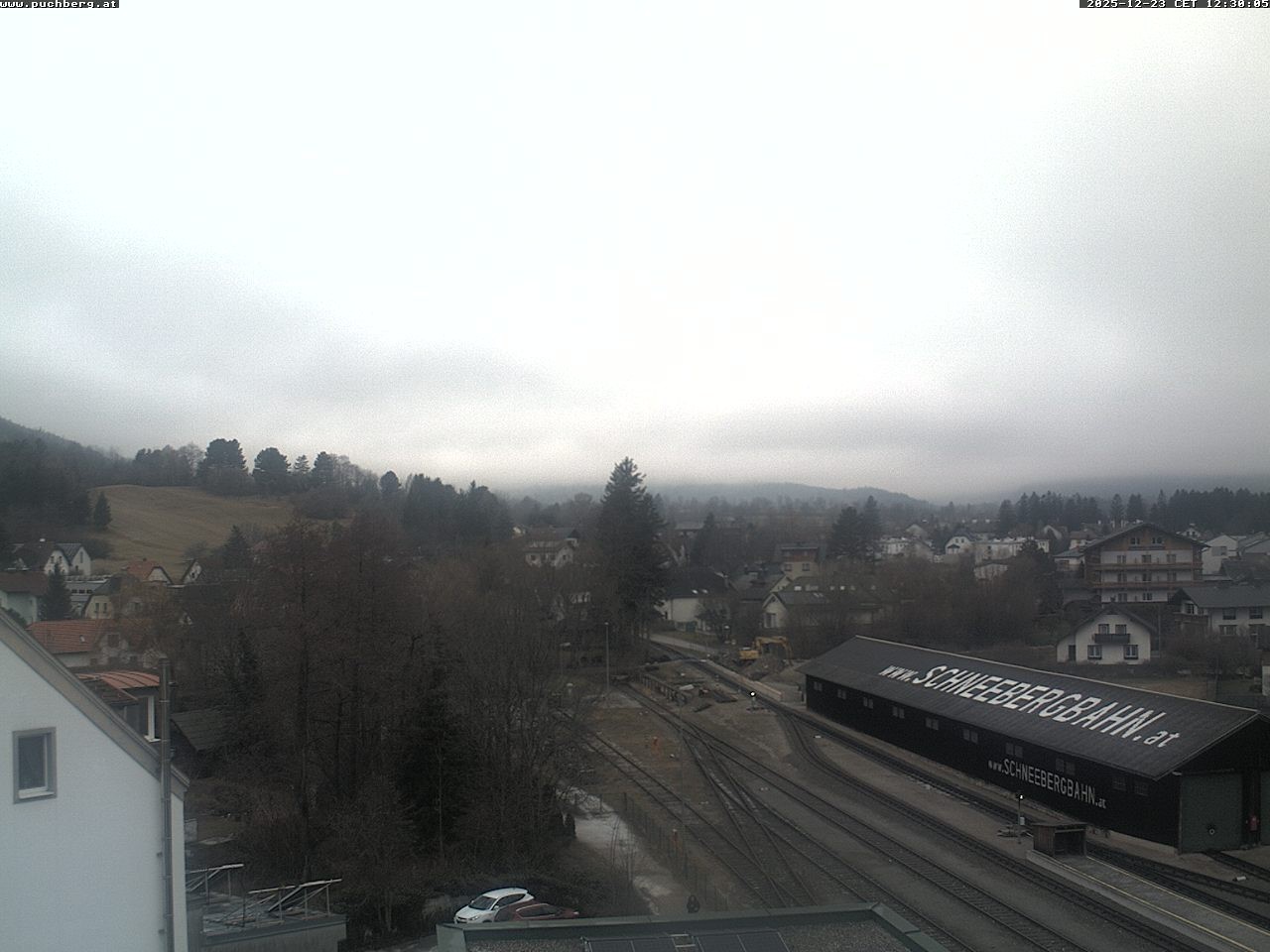 Archiv Foto Webcam Bahnhof in Puchberg am Schneeberg and Schneeberg Panorama