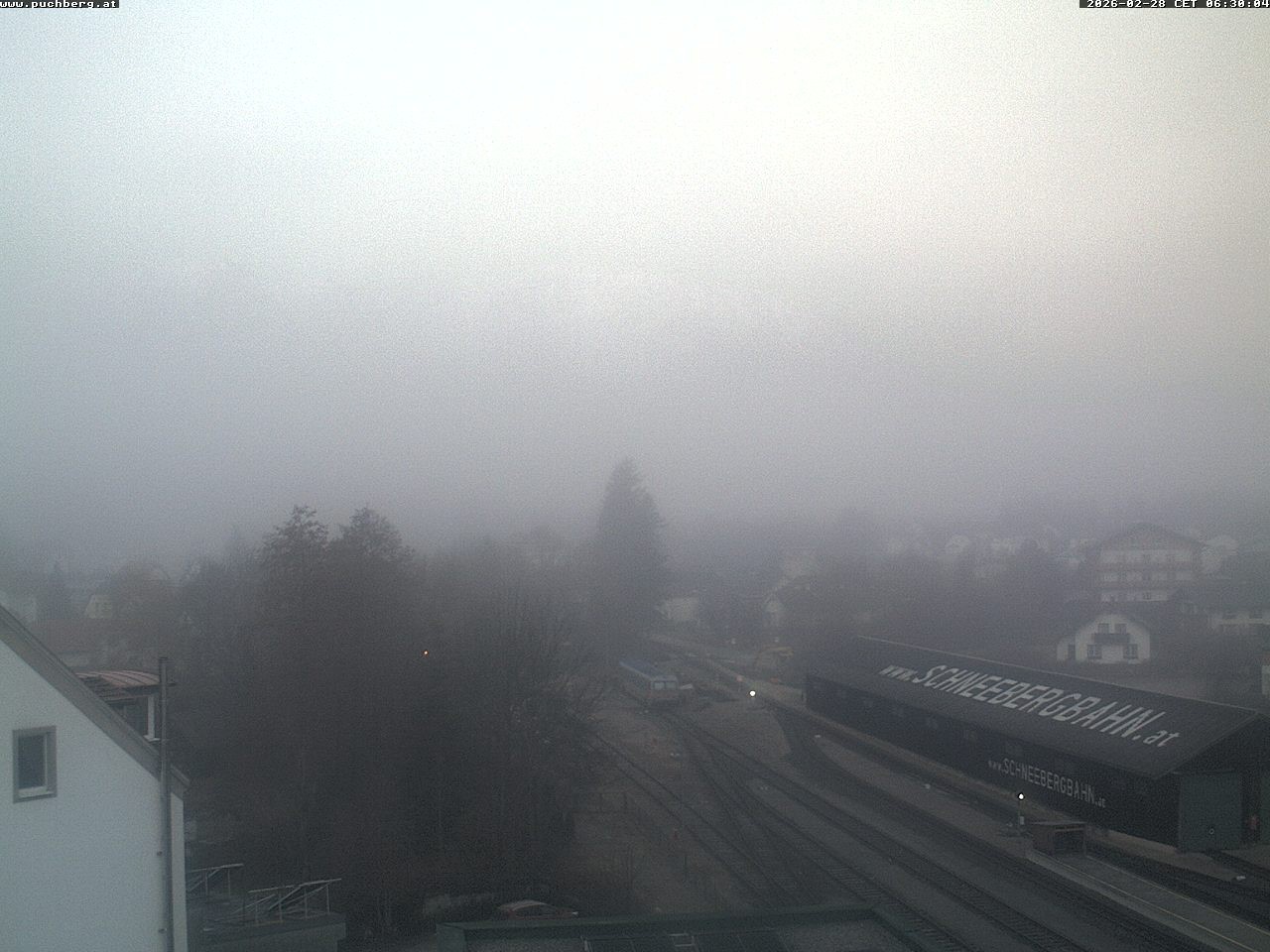 Archiv Foto Webcam Bahnhof in Puchberg am Schneeberg and Schneeberg Panorama