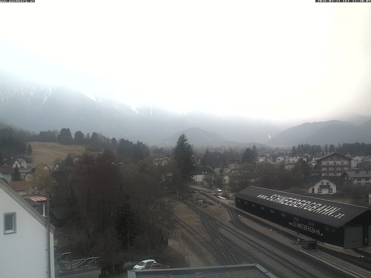 Archiv Foto Webcam Bahnhof in Puchberg am Schneeberg and Schneeberg Panorama