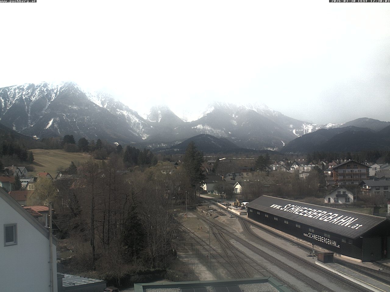 Archiv Foto Webcam Bahnhof in Puchberg am Schneeberg and Schneeberg Panorama