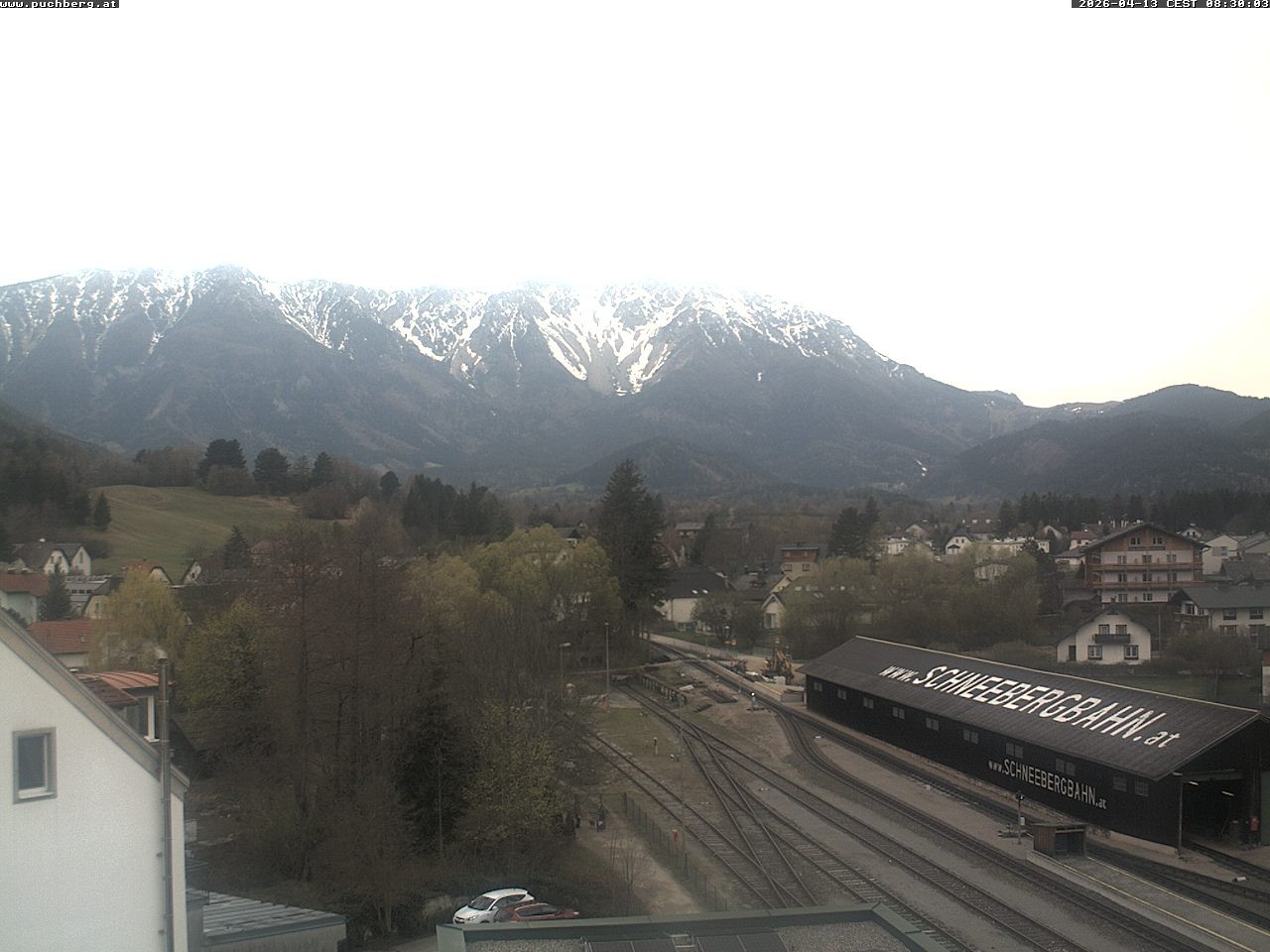 Archiv Foto Webcam Bahnhof in Puchberg am Schneeberg and Schneeberg Panorama