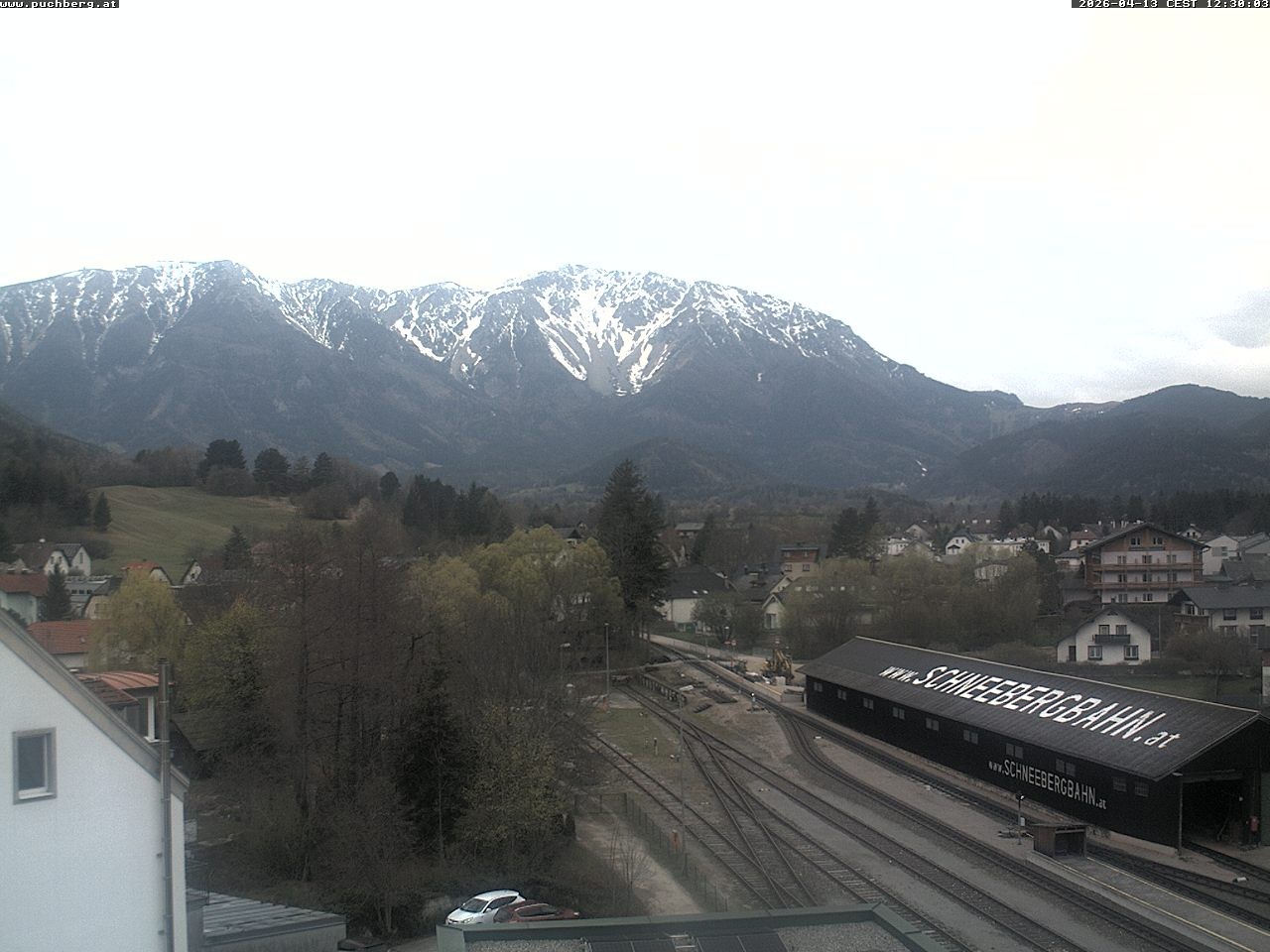 Archiv Foto Webcam Bahnhof in Puchberg am Schneeberg and Schneeberg Panorama