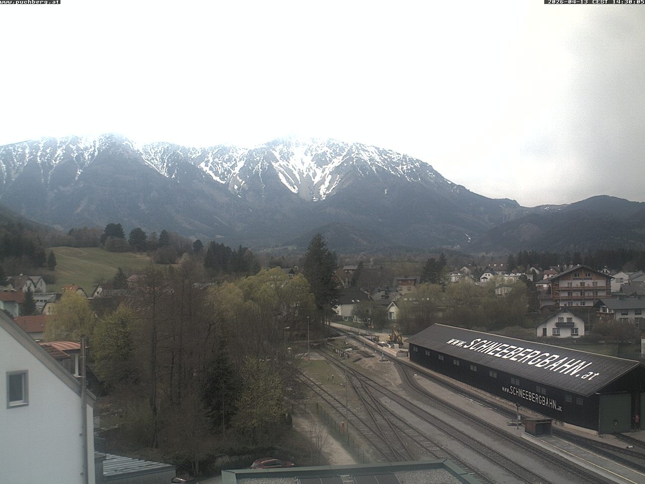 Archiv Foto Webcam Bahnhof in Puchberg am Schneeberg and Schneeberg Panorama