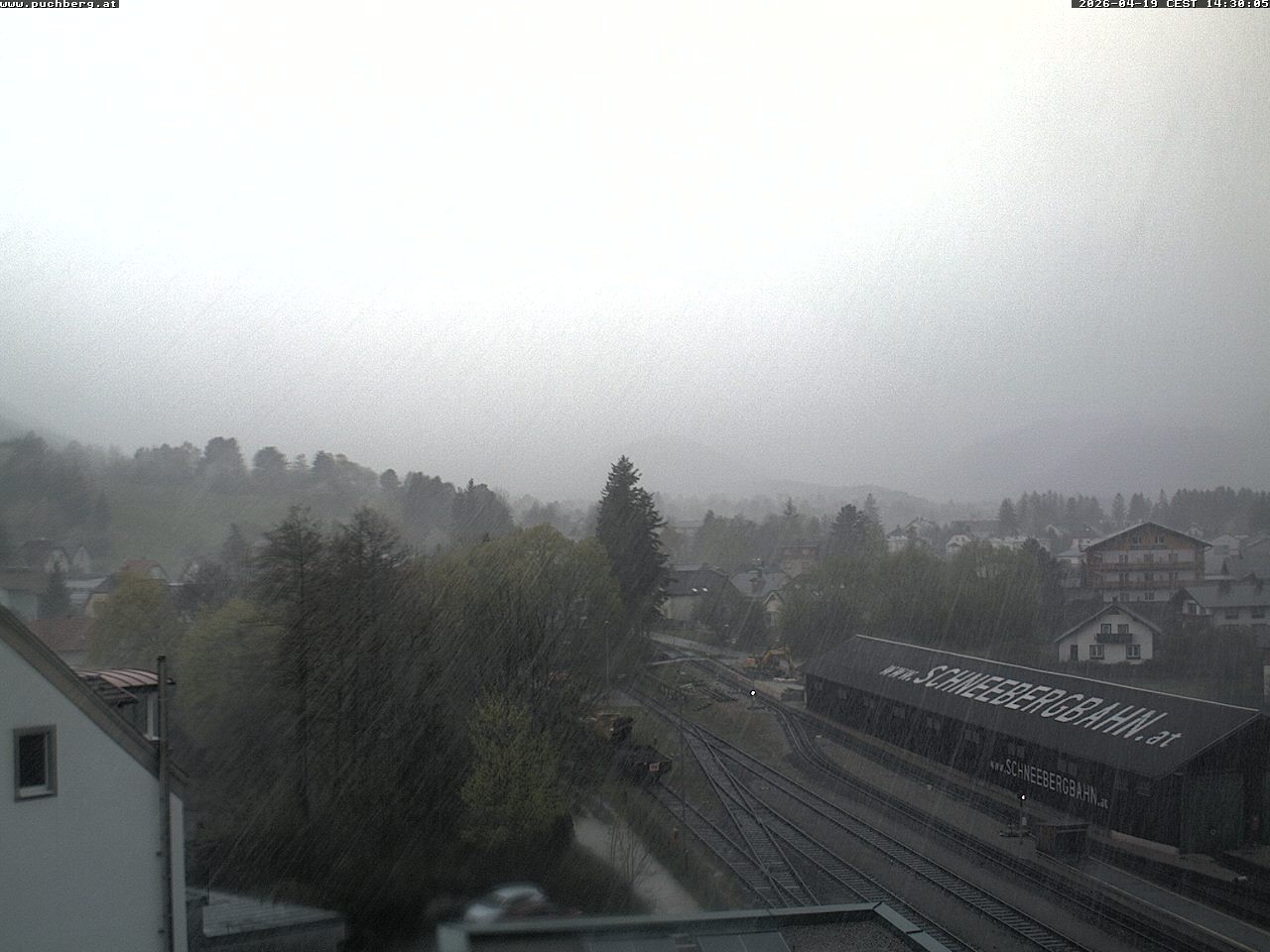 Archiv Foto Webcam Bahnhof in Puchberg am Schneeberg and Schneeberg Panorama