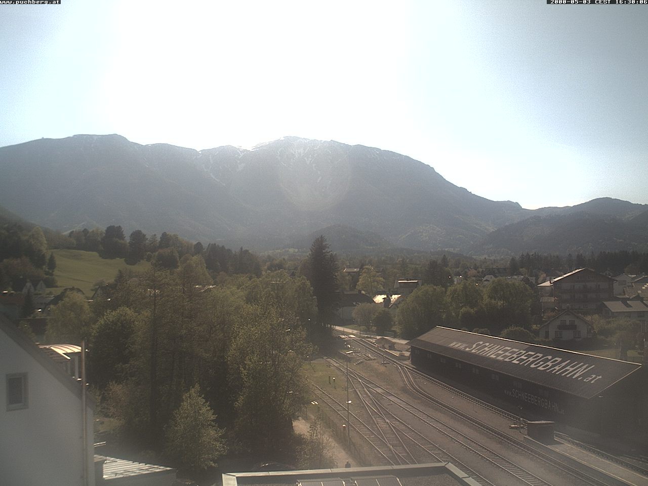 Archiv Foto Webcam Bahnhof in Puchberg am Schneeberg and Schneeberg Panorama