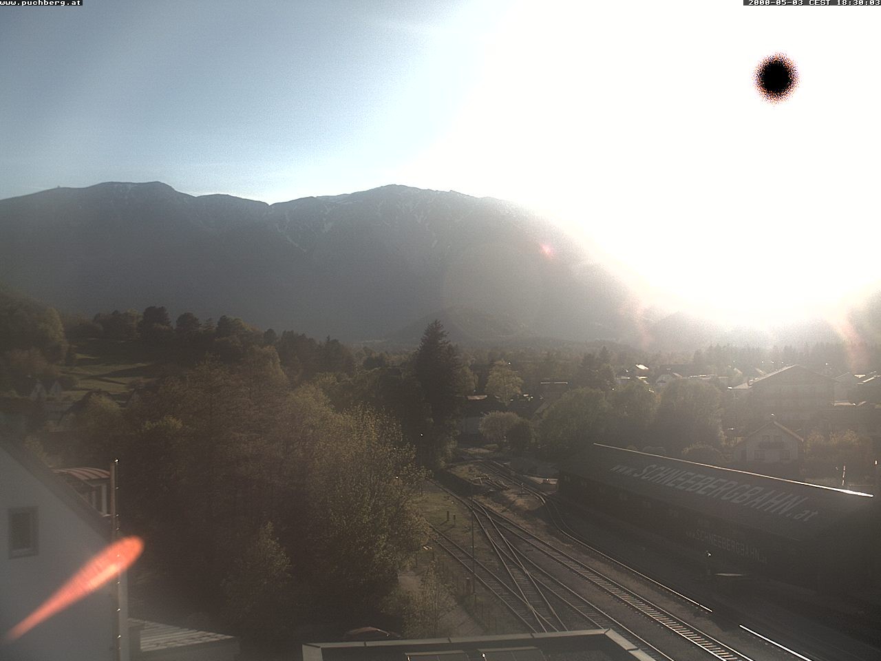 Archiv Foto Webcam Bahnhof in Puchberg am Schneeberg and Schneeberg Panorama