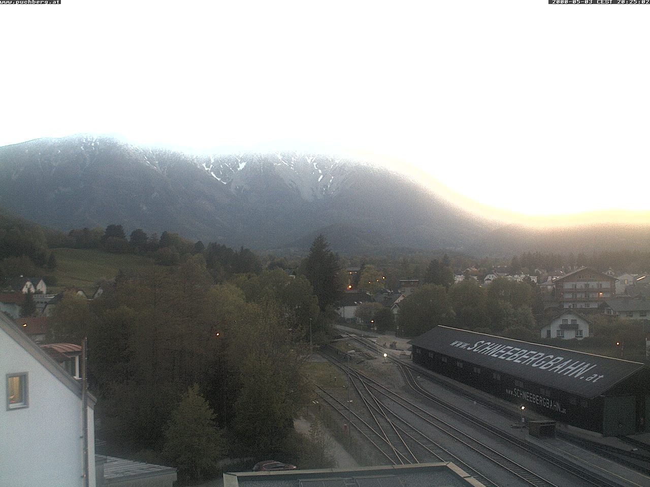 Archiv Foto Webcam Bahnhof in Puchberg am Schneeberg and Schneeberg Panorama