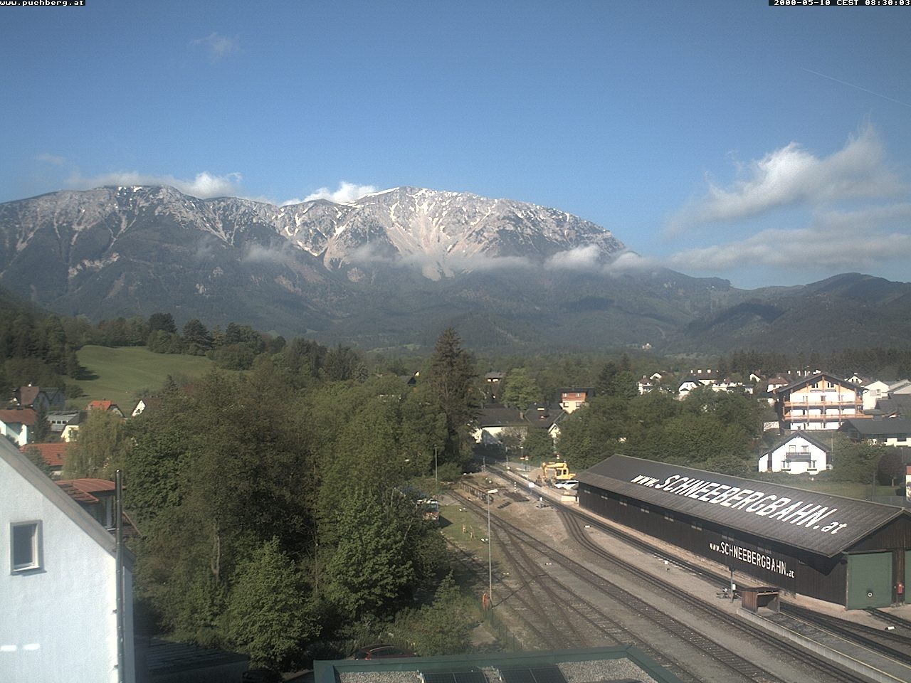 Archiv Foto Webcam Bahnhof in Puchberg am Schneeberg and Schneeberg Panorama