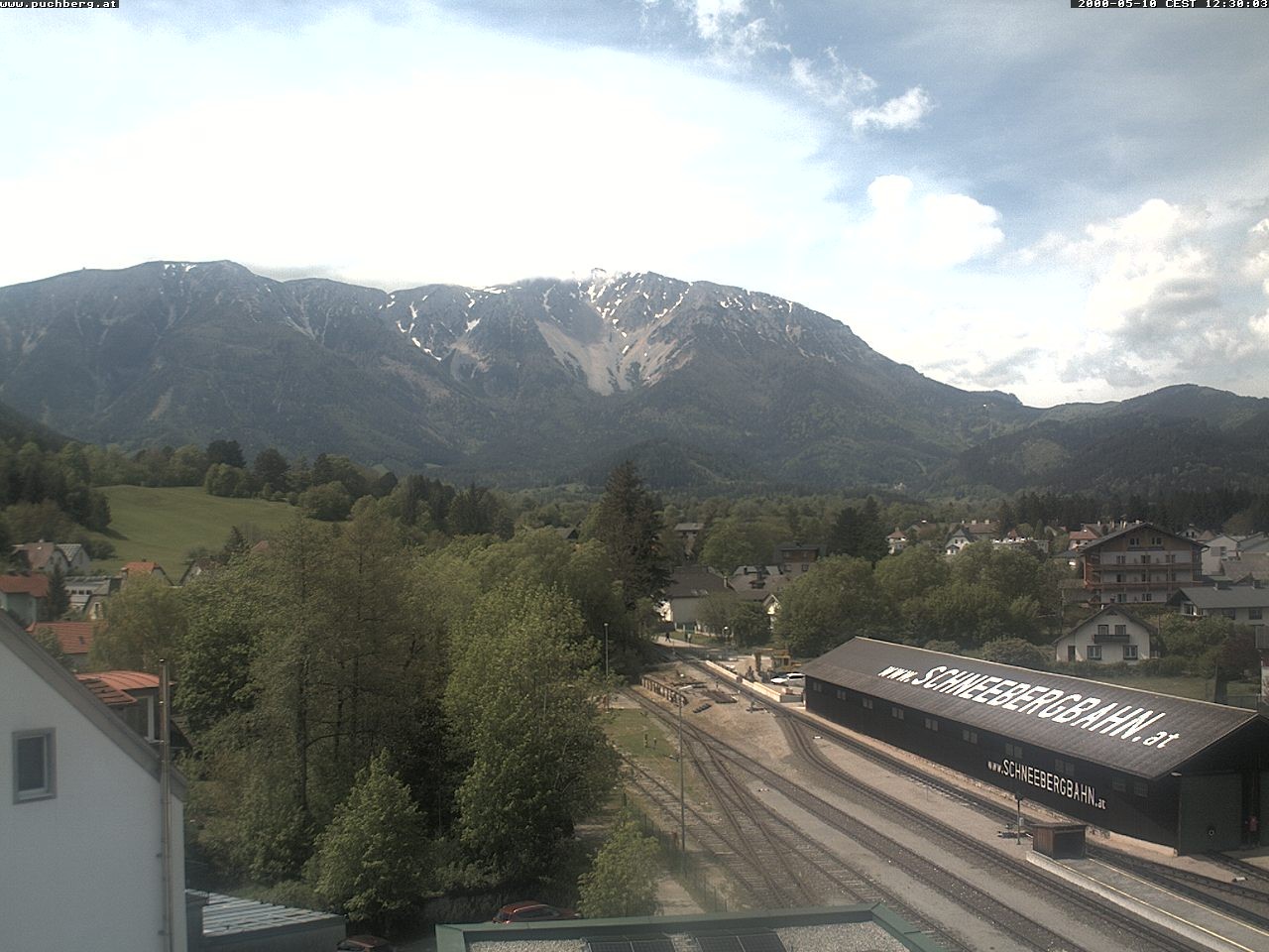 Archiv Foto Webcam Bahnhof in Puchberg am Schneeberg and Schneeberg Panorama