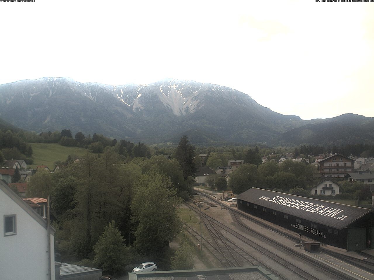 Archiv Foto Webcam Bahnhof in Puchberg am Schneeberg and Schneeberg Panorama